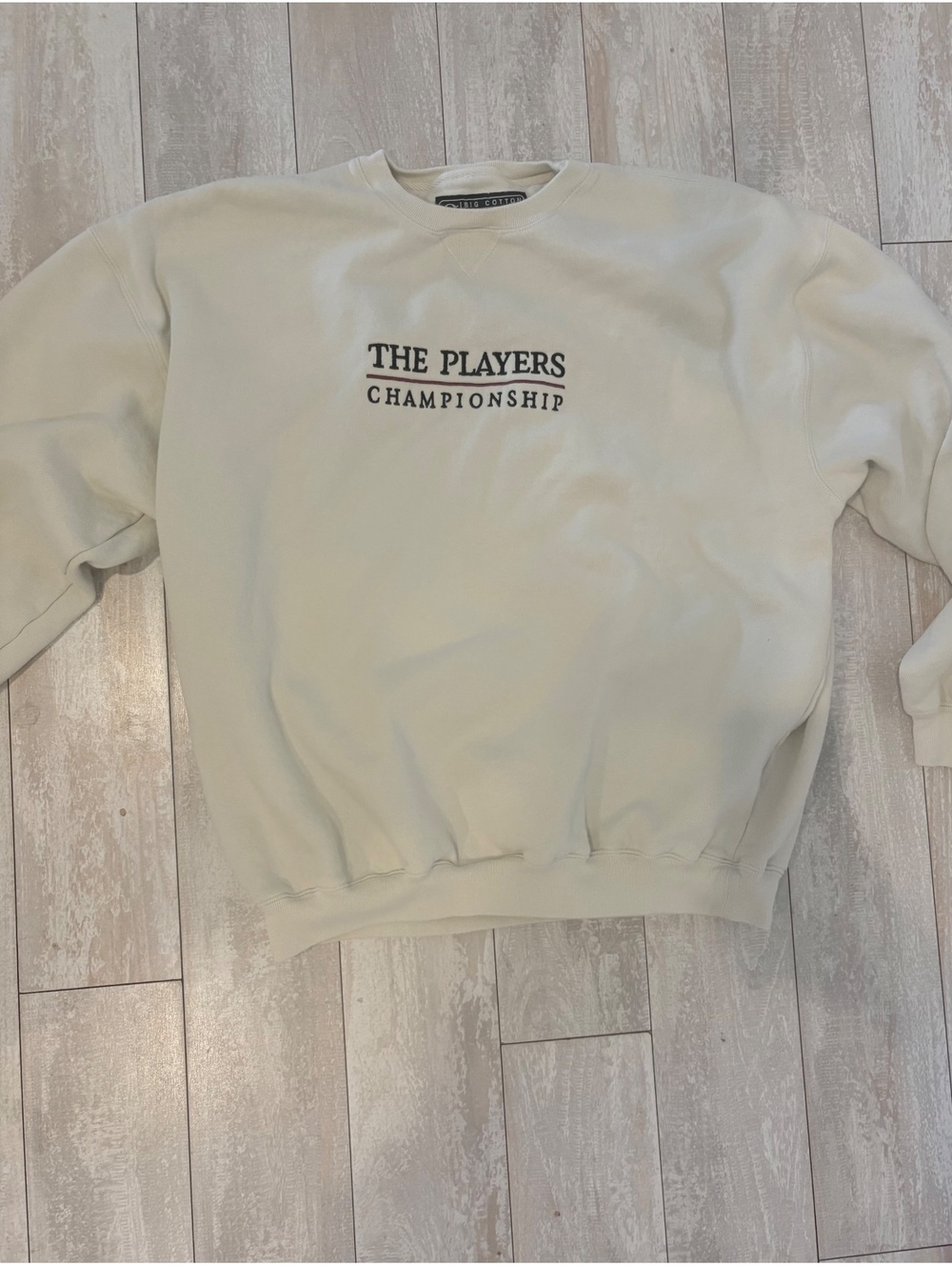 The Players Championship Golf Sweatshirt XL Big Cotton Cream Embroidered